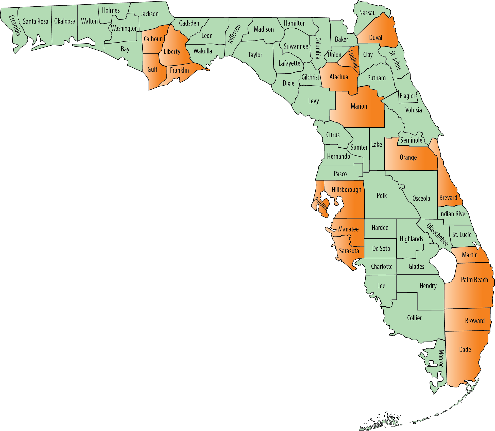 Map of Florida HIPPY Counties Served